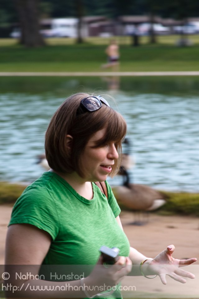 Julia Miller on the National Mall, possibly preaching to the duc